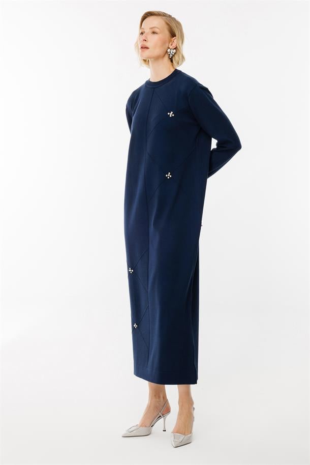 Lazer Desen Triko Elbise-LACI