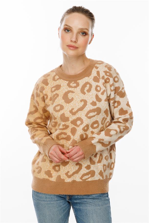 Leopar Desenli Kazak-BEJ