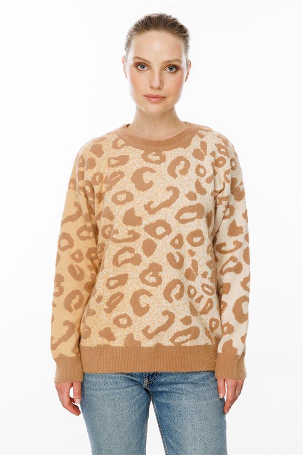 Leopar Desenli Kazak-BEJ