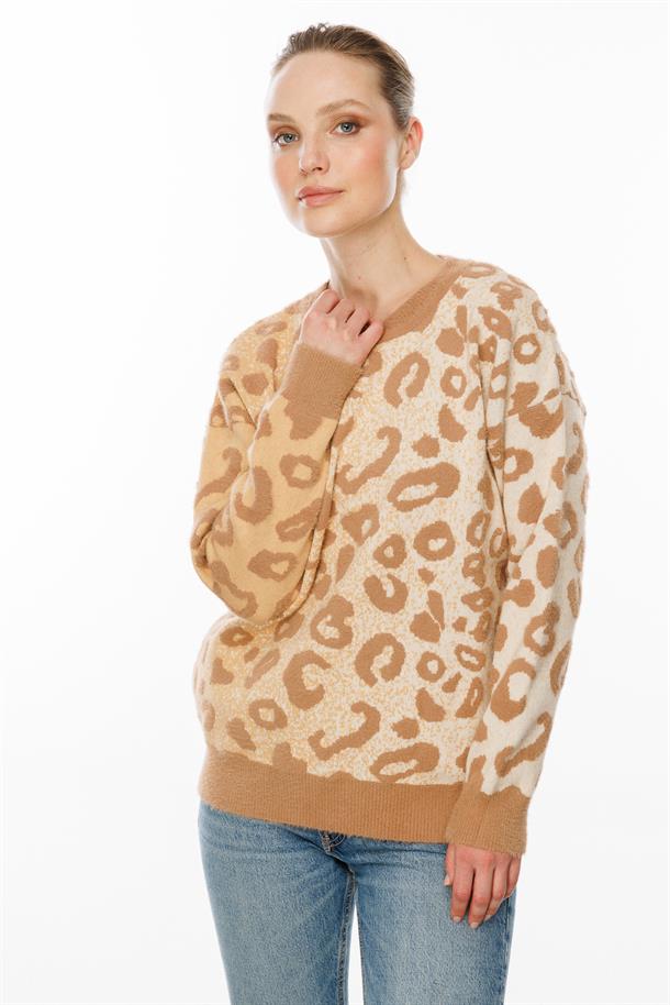 Leopar Desenli Kazak-BEJ