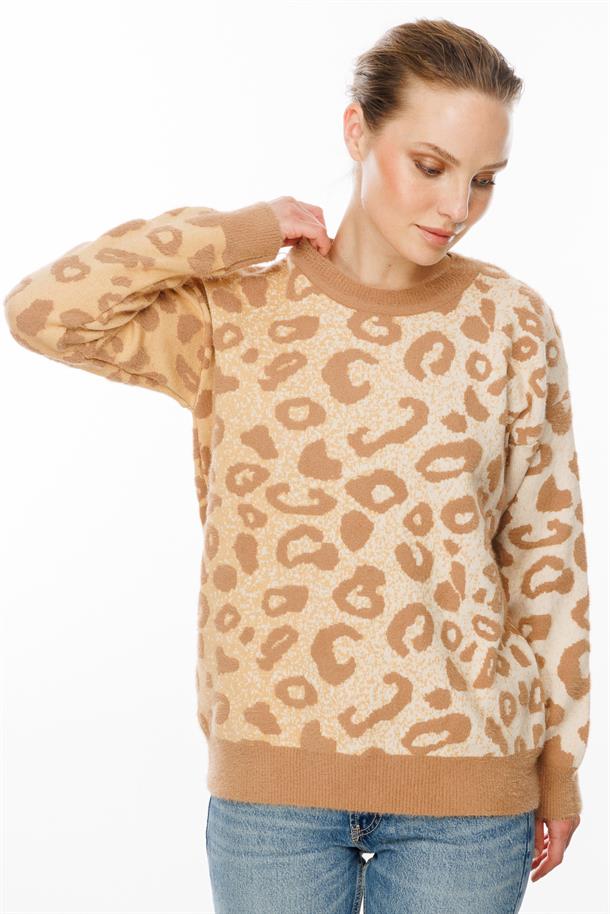 Leopar Desenli Kazak-BEJ