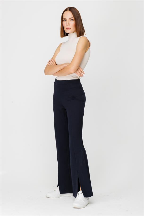 Paça Yırtmaçlı İspanyol Paça Pantolon-LACI