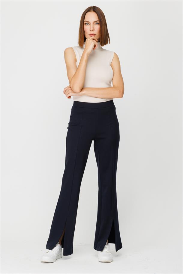 Paça Yırtmaçlı İspanyol Paça Pantolon-LACI