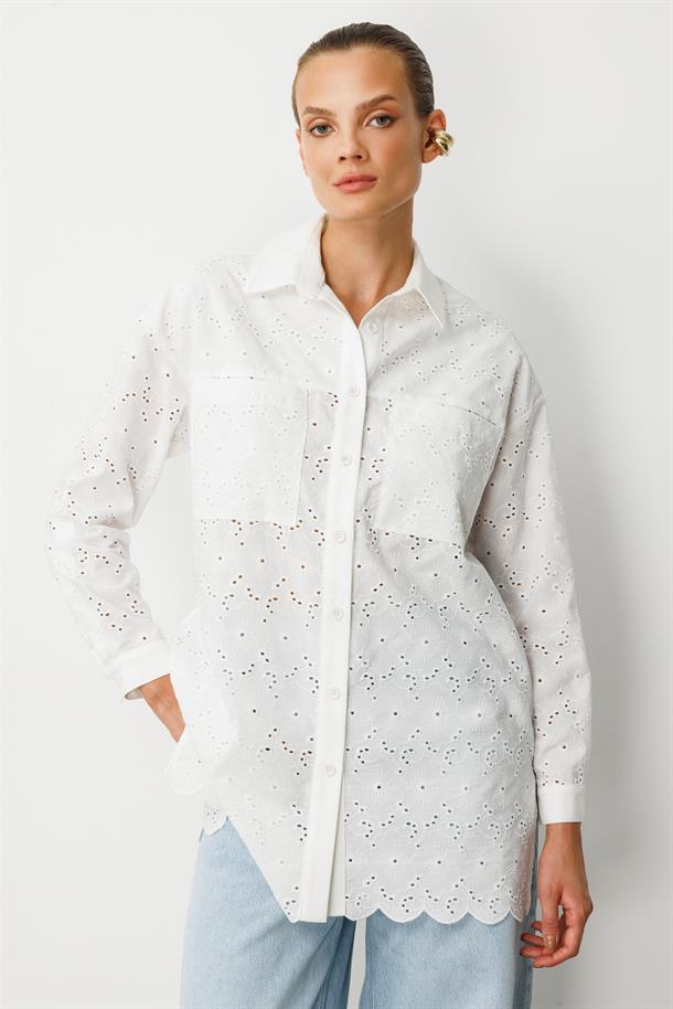 Pamuklu Fisto Tunik Gömlek-KEMIK