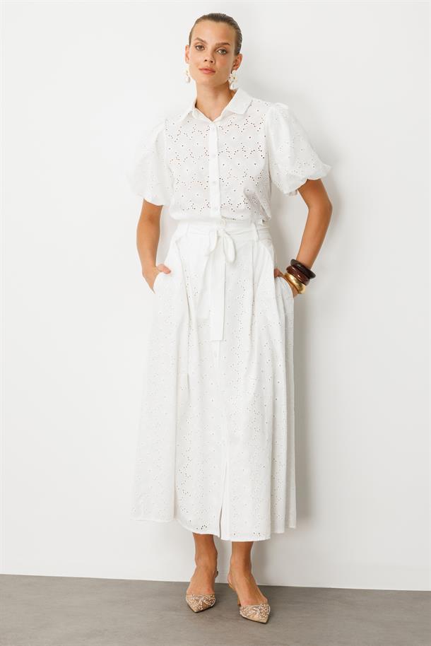 Pamuklu Fisto Uzun Etek-KEMIK