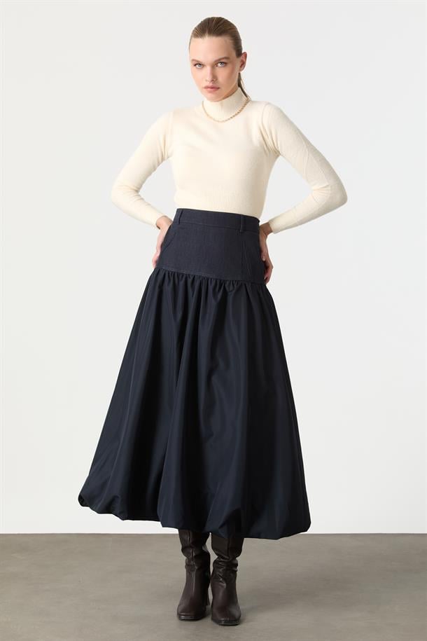 Pamuklu Kot Balon Etek-LACI