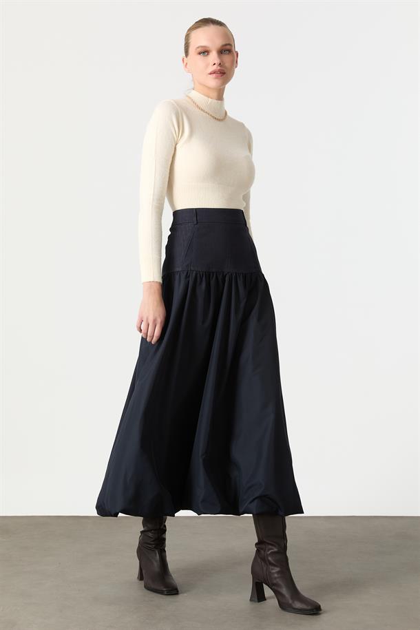 Pamuklu Kot Balon Etek-LACI