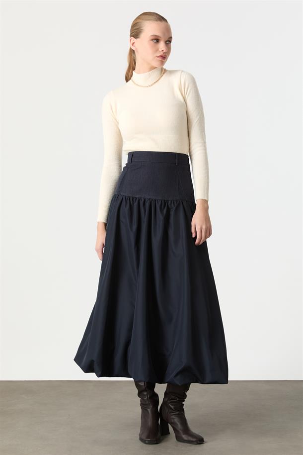 Pamuklu Kot Balon Etek-LACI