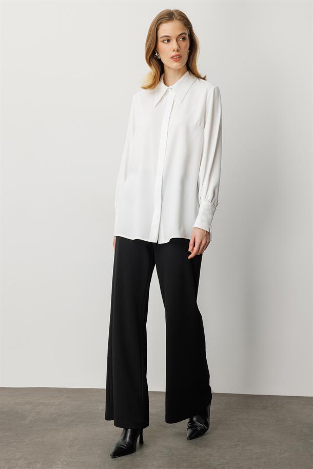 Payet Detaylı Gömlek-KEMIK