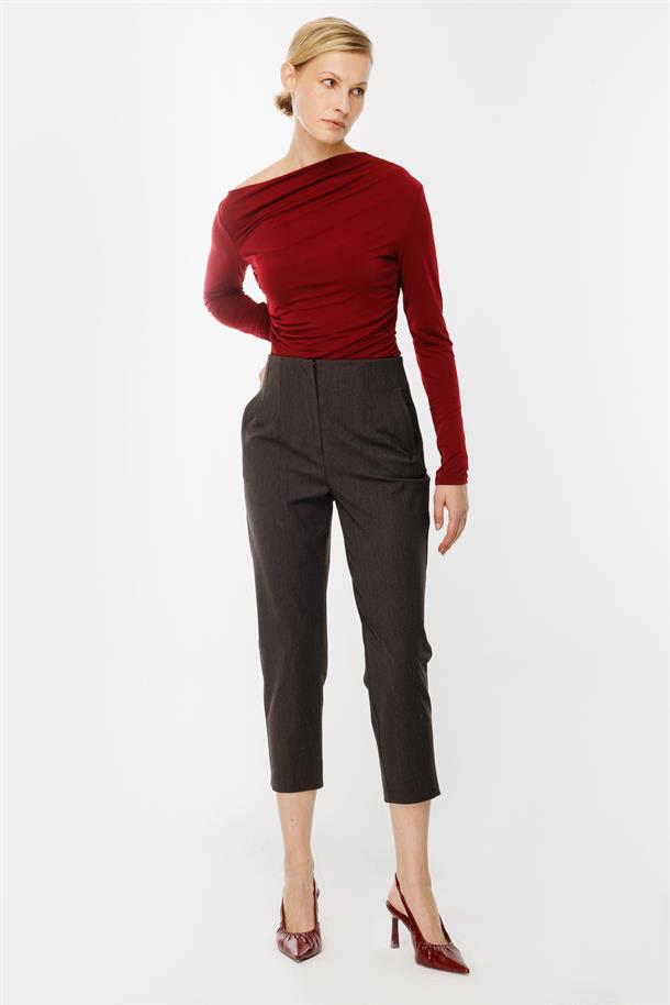 Pensli Yüksek Bel Pantolon-K.KAHVE