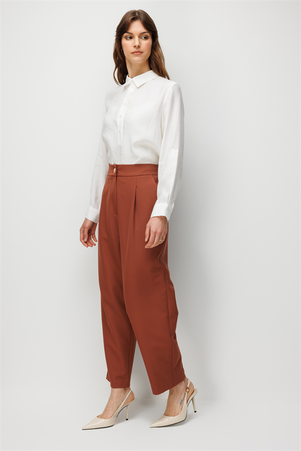 Pile Detaylı Pantolon-TARÇIN