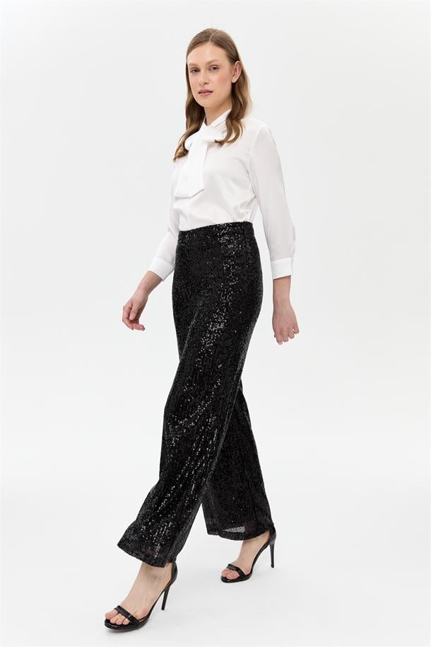 Pul Payet Pantolon-SİYAH