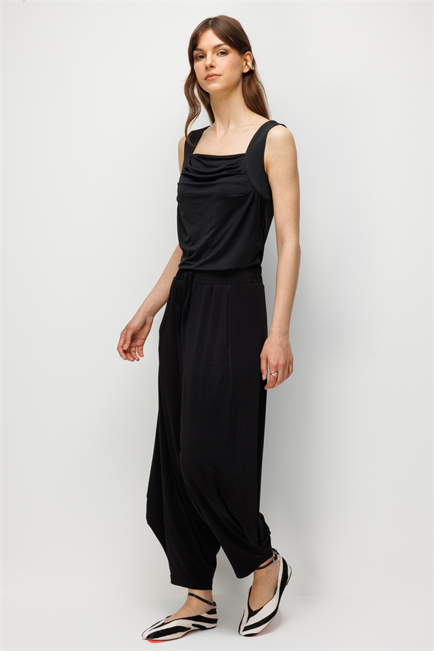 Rahat Kalıp Şalvar Pantolon-SİYAH