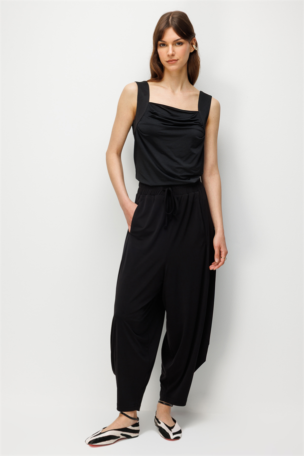 Rahat Kalıp Şalvar Pantolon-SİYAH