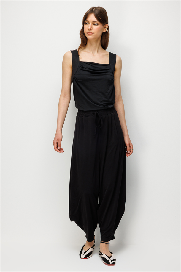 Rahat Kalıp Şalvar Pantolon-SİYAH