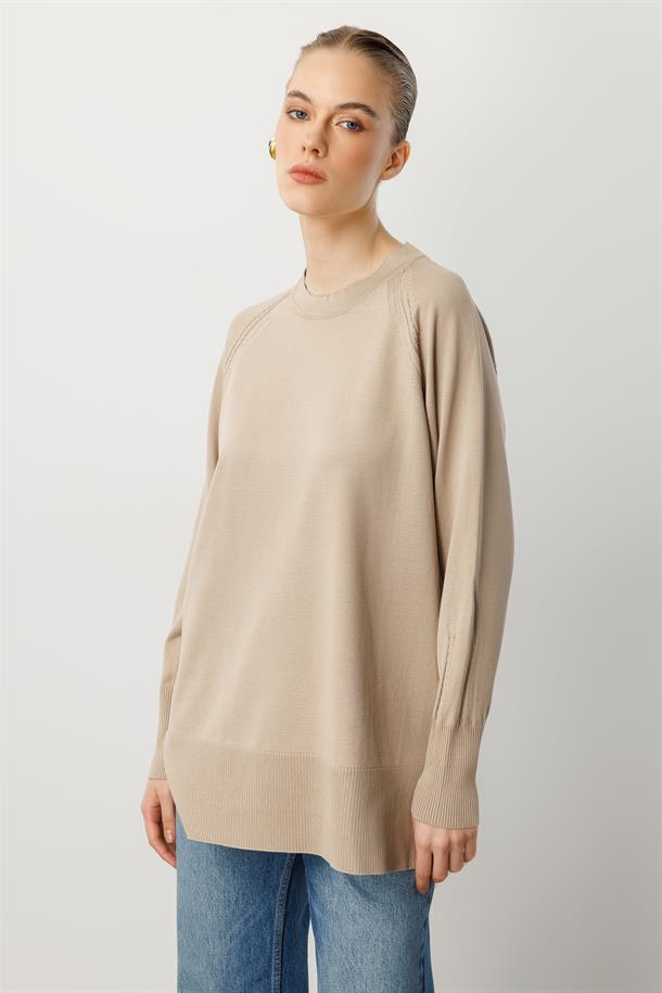Reglan Kol Basic Triko Tunik-TAŞ