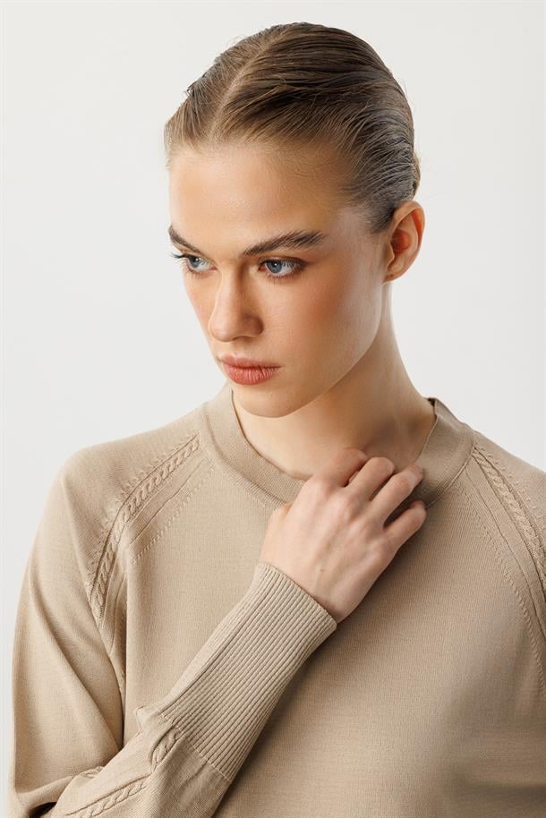 Reglan Kol Basic Triko Tunik-TAŞ