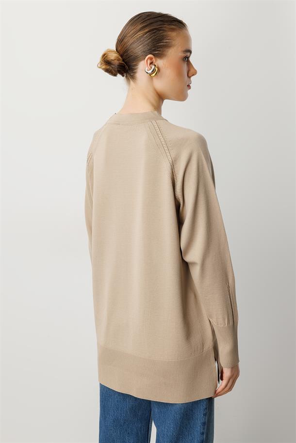 Reglan Kol Basic Triko Tunik-TAŞ
