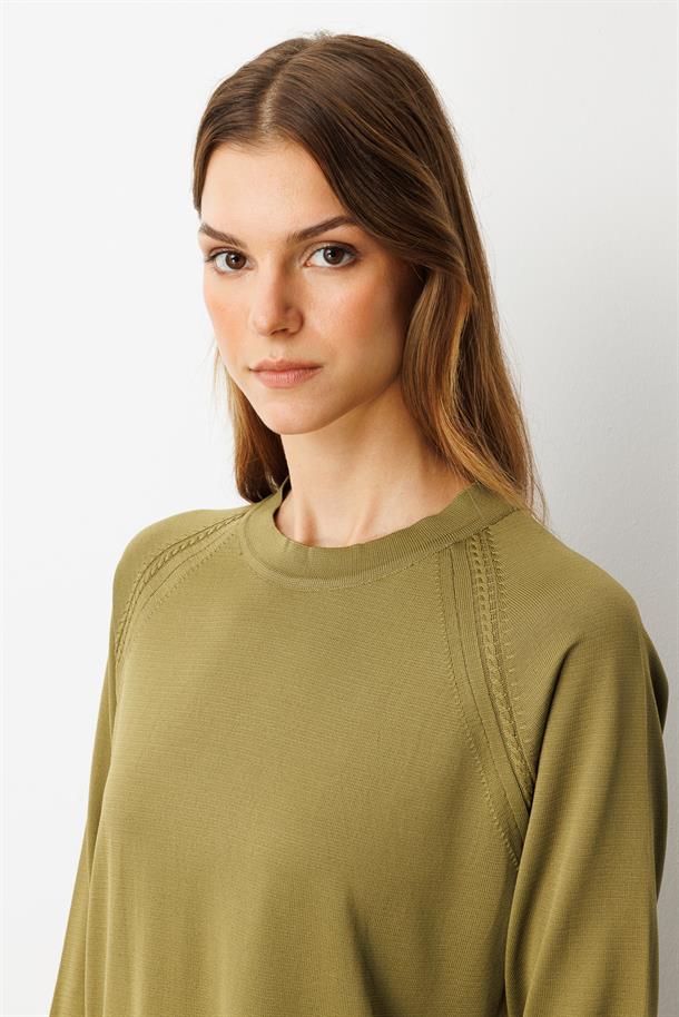 Reglan Kol Basic Triko Tunik-Y.YEŞİLİ