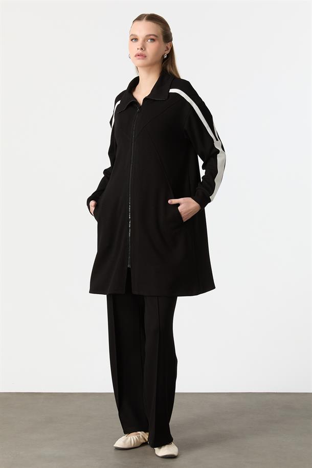 Ribana Detaylı Modal Tunik-SİYAH