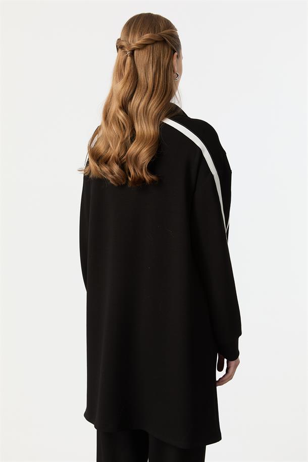 Ribana Detaylı Modal Tunik-SİYAH