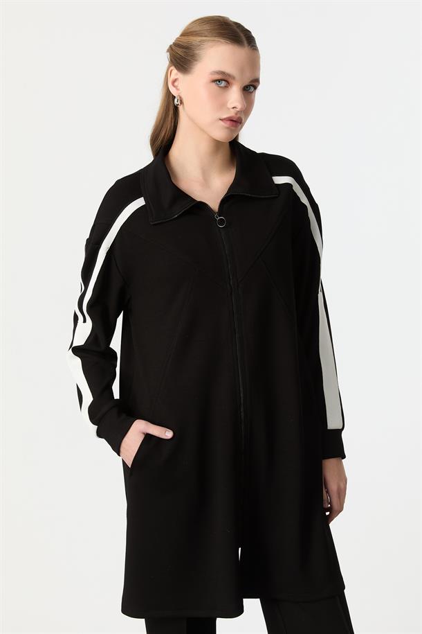 Ribana Detaylı Modal Tunik-SİYAH