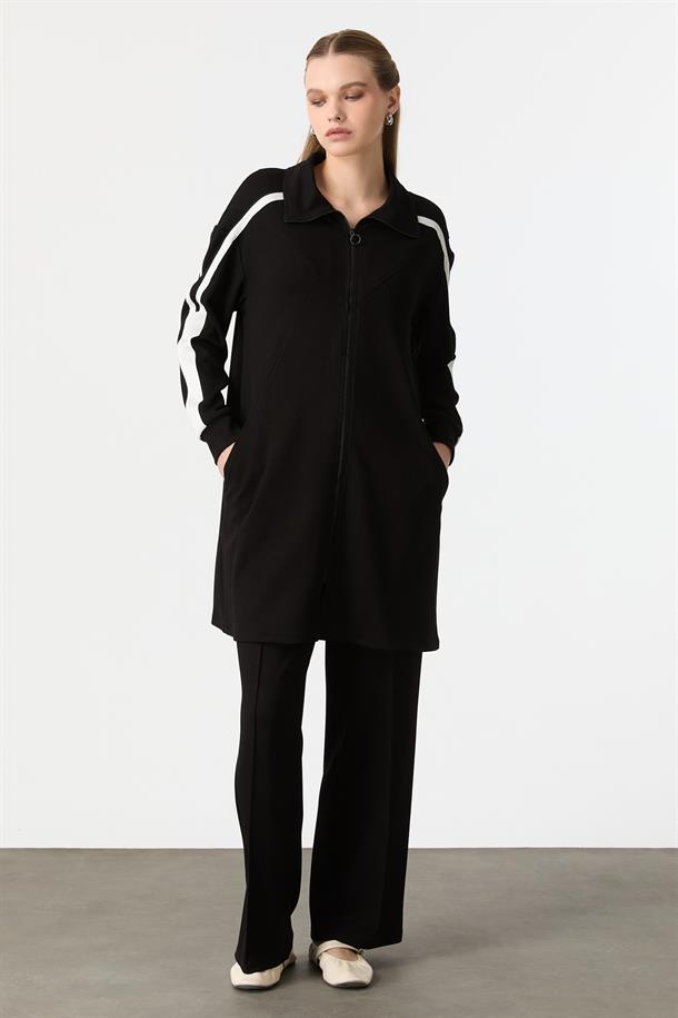 Ribana Detaylı Modal Tunik-SİYAH