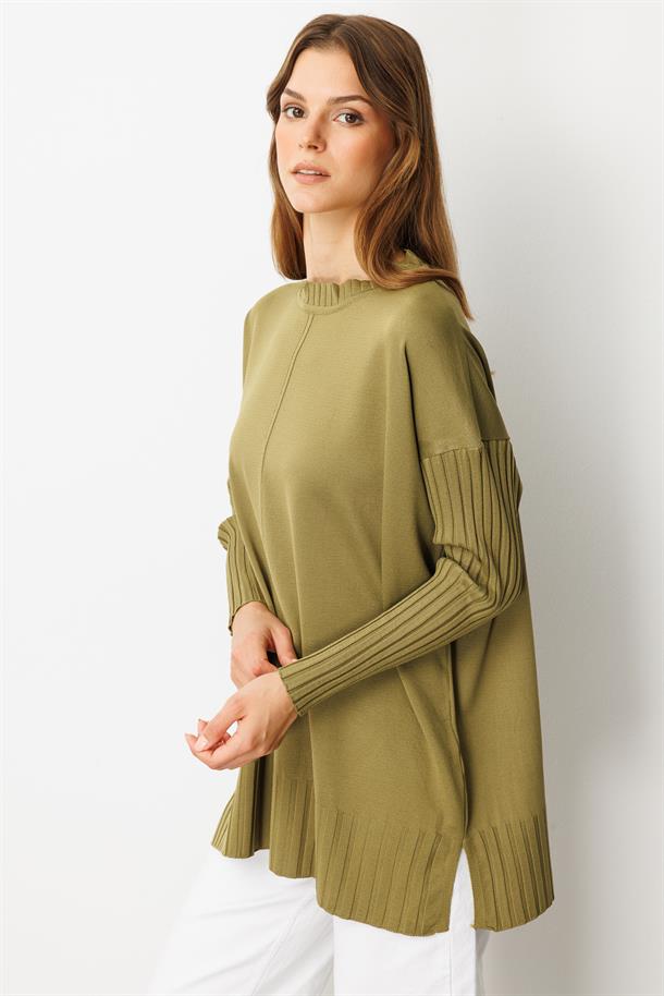 Ribana Detaylı Triko Tunik-Y.YEŞİLİ