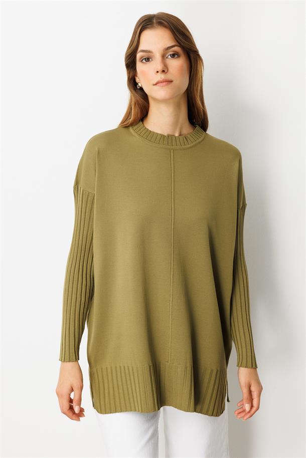 Ribana Detaylı Triko Tunik-Y.YEŞİLİ