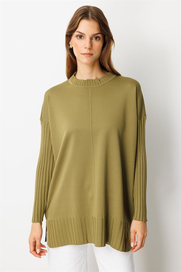 Ribana Detaylı Triko Tunik-Y.YEŞİLİ