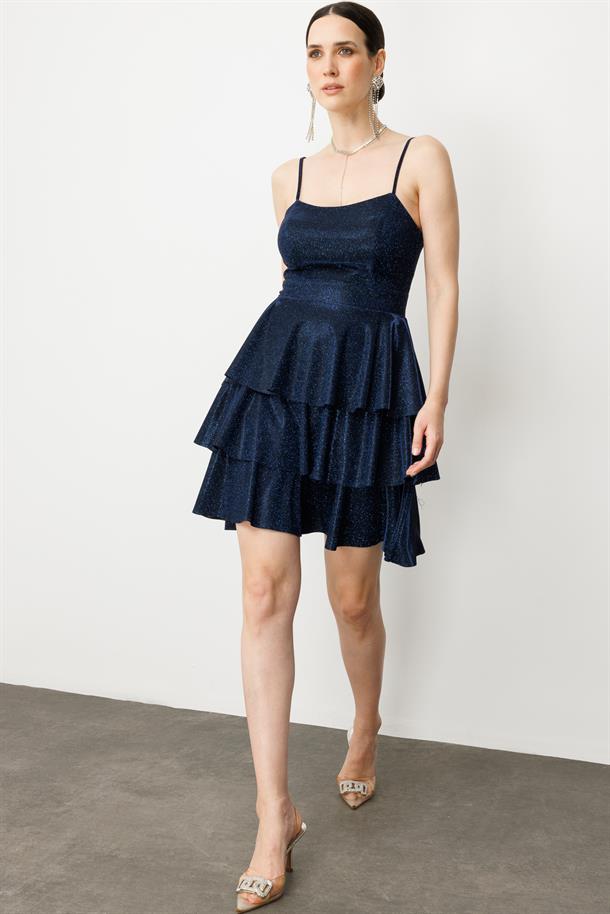 Sim Detay Kısa Abiye Elbise-LACI