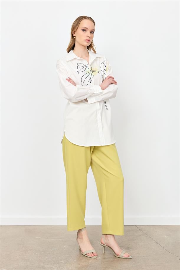 Soyut Desen Pamuklu Gömlek-KEMIK