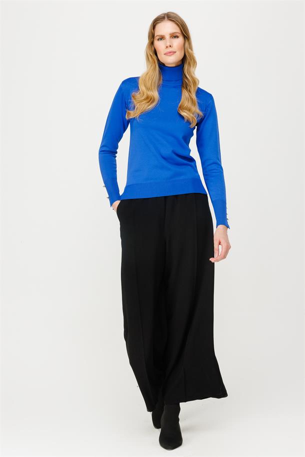 Tam Balıkçı Basic Triko Kazak-SAX