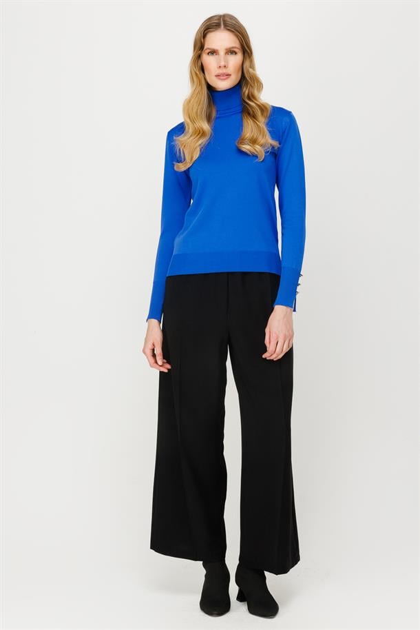 Tam Balıkçı Basic Triko Kazak-SAX