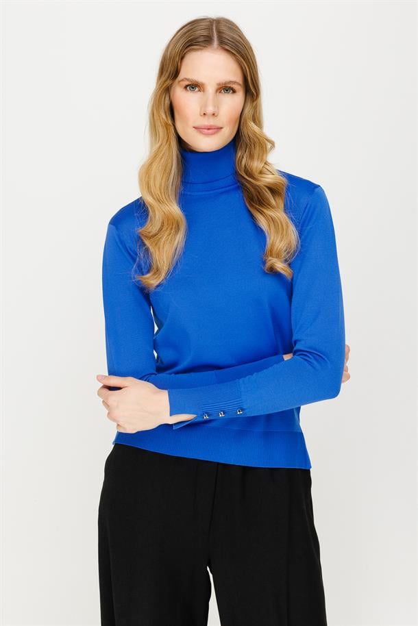 Tam Balıkçı Basic Triko Kazak-SAX