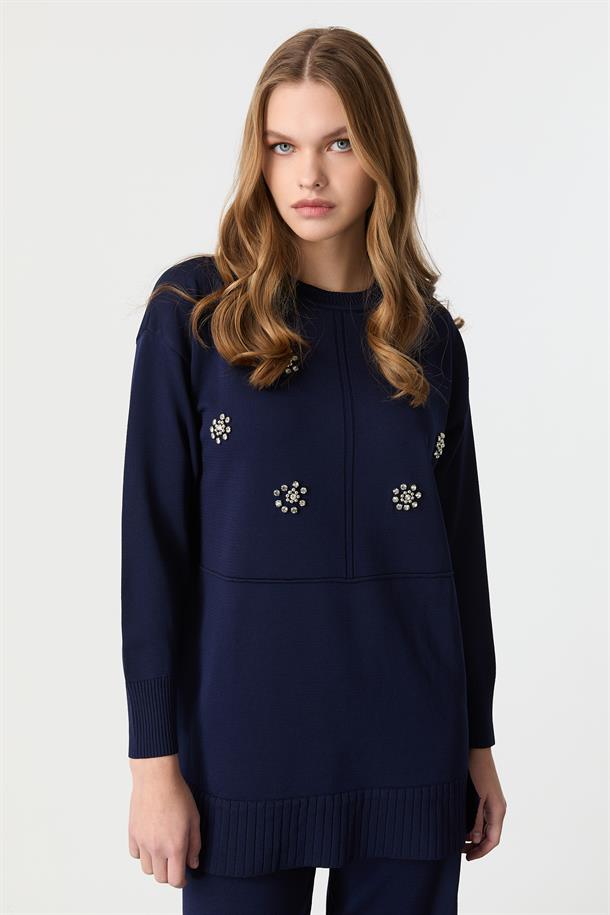 Taş İşleme Detaylı Triko Takım-LACI