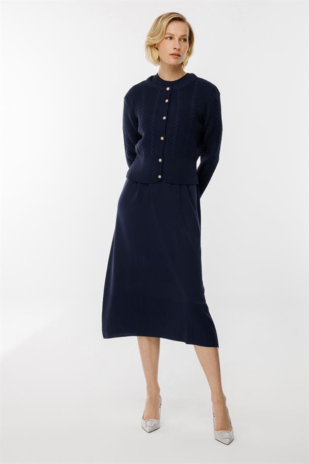 Triko Elbise ve Hırka İkili Takım-LACI