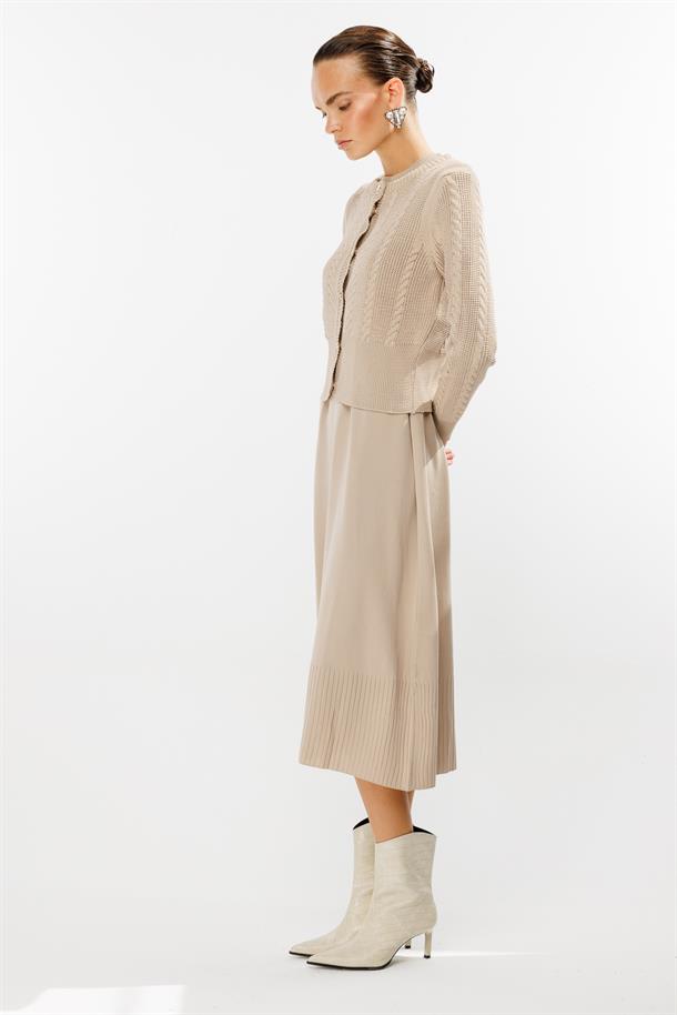 Triko Elbise ve Hırka İkili Takım-TAŞ