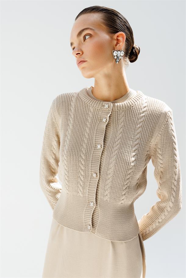 Triko Elbise ve Hırka İkili Takım-TAŞ