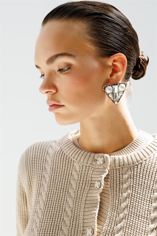 Triko Elbise ve Hırka İkili Takım-TAŞ