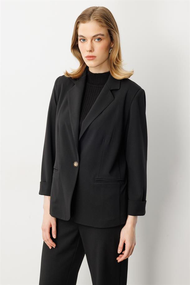 Truvakar Kol Tek Düğme Ceket-SİYAH