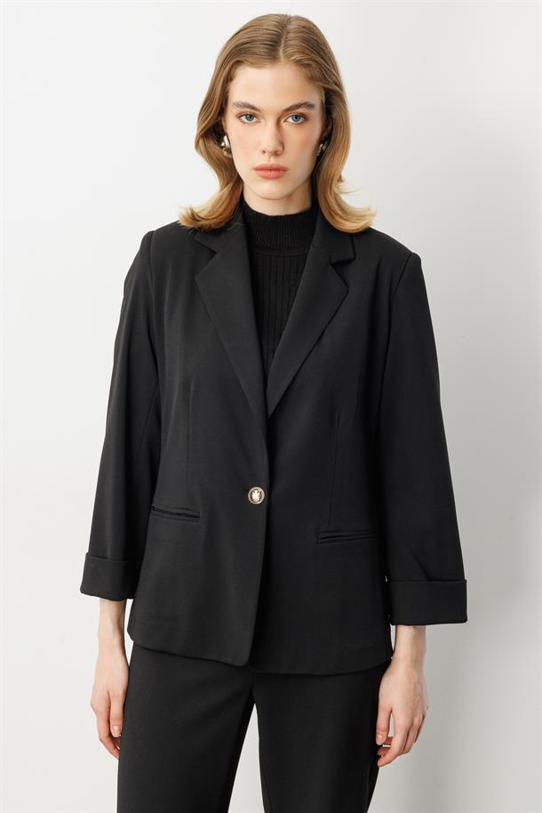 Truvakar Kol Tek Düğme Ceket-SİYAH