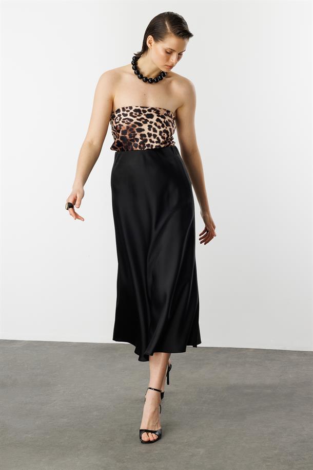 Uzun Saten Etek-SİYAH
