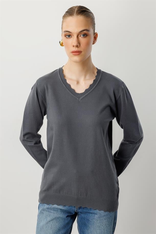 V yaka Angora Triko Kazak-FUME