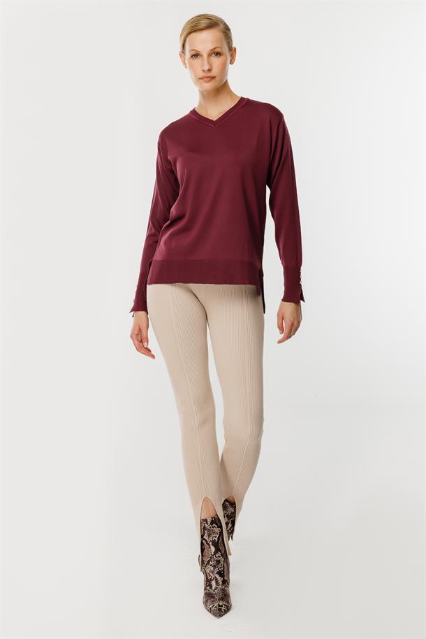 V Yaka Basic Triko Kazak-BORDO