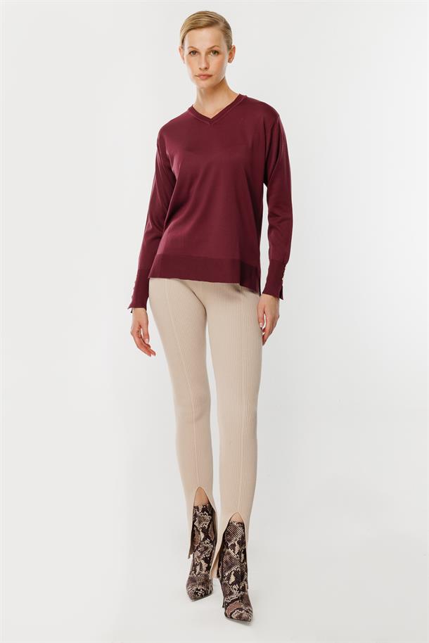 V Yaka Basic Triko Kazak-BORDO