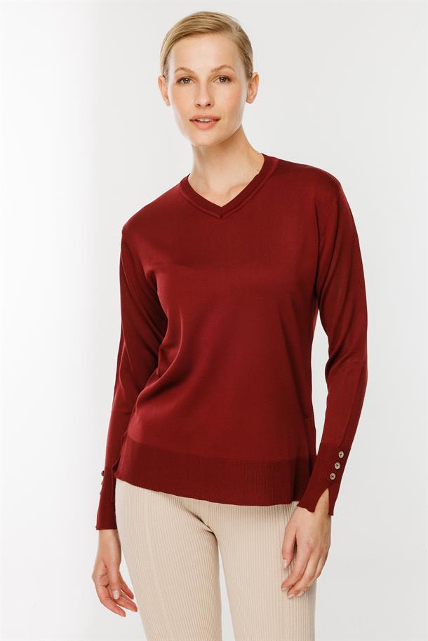 V Yaka Basic Triko Kazak-BORDO