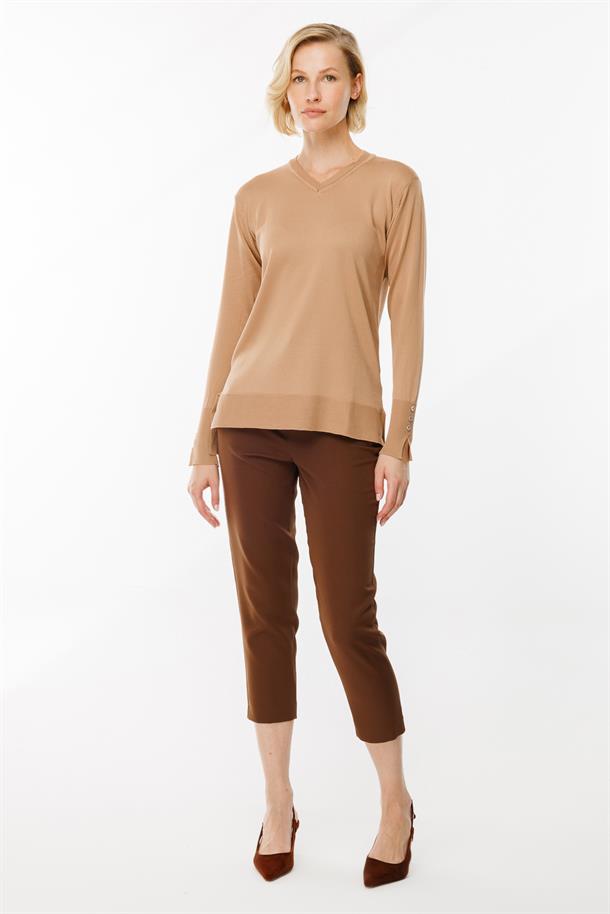 V Yaka Basic Triko Kazak-CAMEL