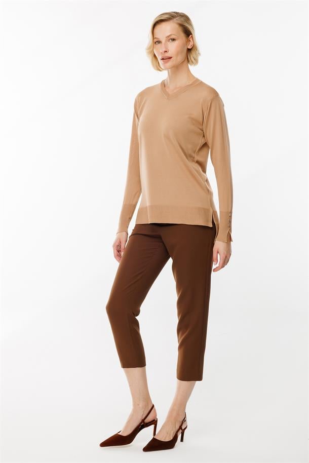 V Yaka Basic Triko Kazak-CAMEL