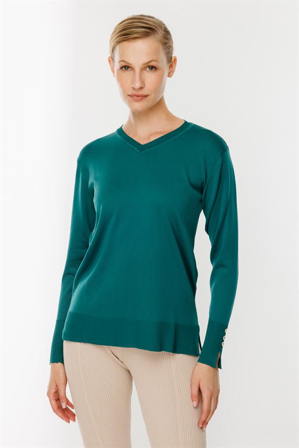 V Yaka Basic Triko Kazak-PETROL